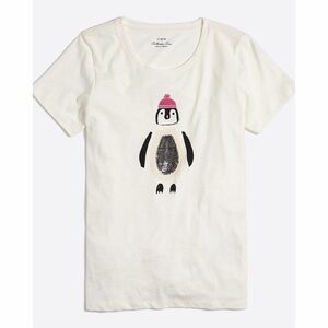 J. Crew Sequin Penguin Collector T